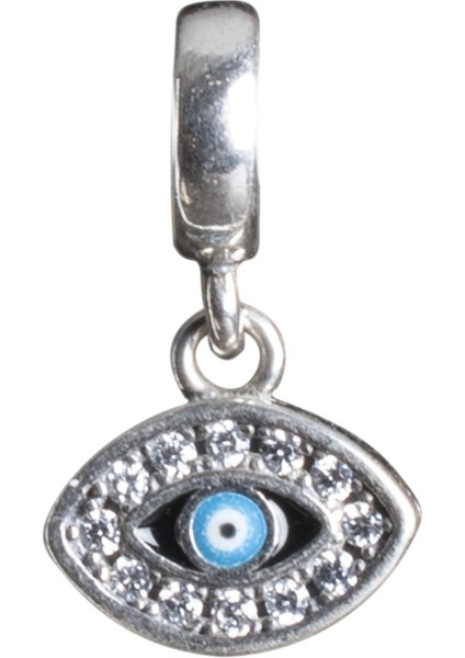 Mavi Göz Me Gümüş Charm NUR-BL0010