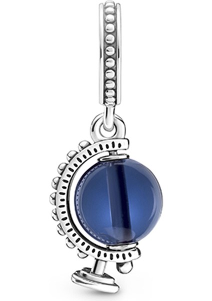 Dönen Dünya Küresi Gümüş Charm NUR-BL00311