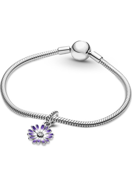 Mor Renkli Çiçek Gümüş Charm NUR-BL00055 fiyatları