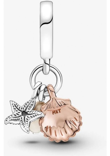 Deniz Kabuğu, Deniz Yıldızı ve İncili Gümüş Charm NUR-BL00282 fiyatları