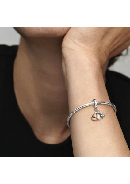 Deniz Kabuğu, Deniz Yıldızı ve İncili Gümüş Charm NUR-BL00282 modelleri