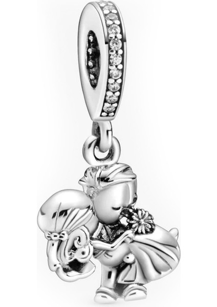 Gelin Ve Damat Gümüş Charm NUR-BL00279