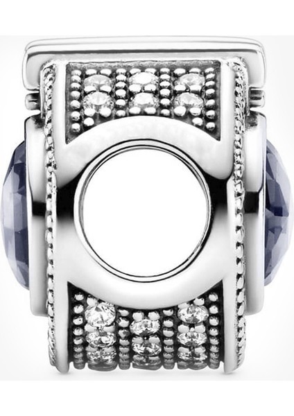 Mavi Taşlı Yuvarlak Gümüş Charm NUR-BL00271 modelleri