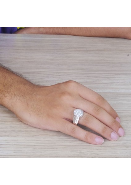 Erkek Taşlı Gümüş Yüzük NUR-YZ39180