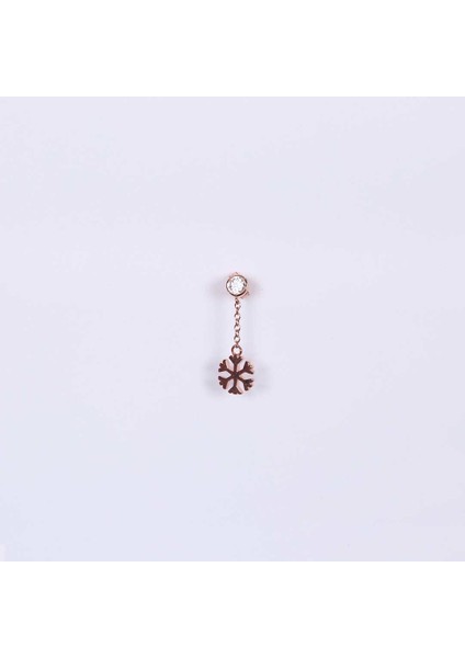 Kar Tanesi Sallantılı Gümüş Küpe NUR-KP10049