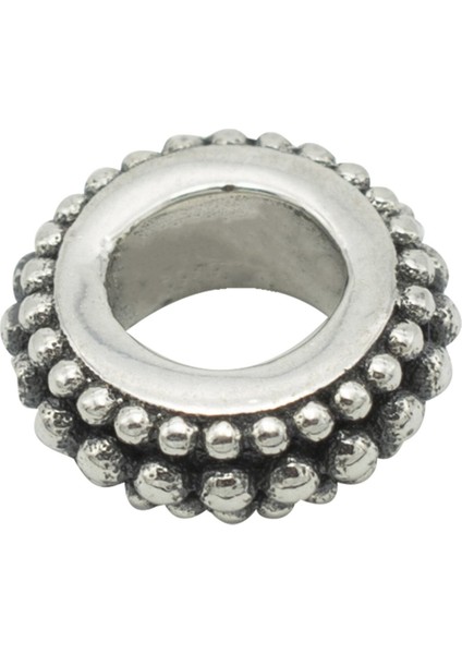 Sıralı Boncuk Model Yuvarlak Gümüş Charm NUR-BL00639