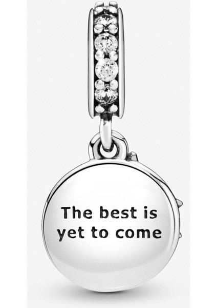 'The Best İs Yet To Come' Yazılı Sallantılı Gümüş Charm NUR-BL00242 fiyatları
