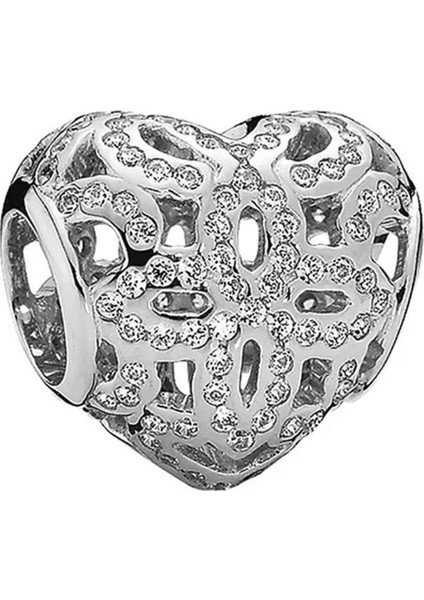 Kalp Gümüş Charm NUR-BL01071