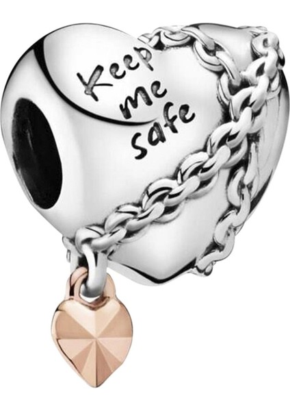 Keep Me Safe Kalp Gümüş Charm NUR-BL01066