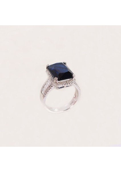 Safir Taşlı Gümüş Yüzük NUR-YZ00737