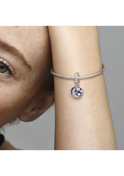 Ay Yıldız Sallantılı Gümüş Charm NUR-BL10040 fırsatları
