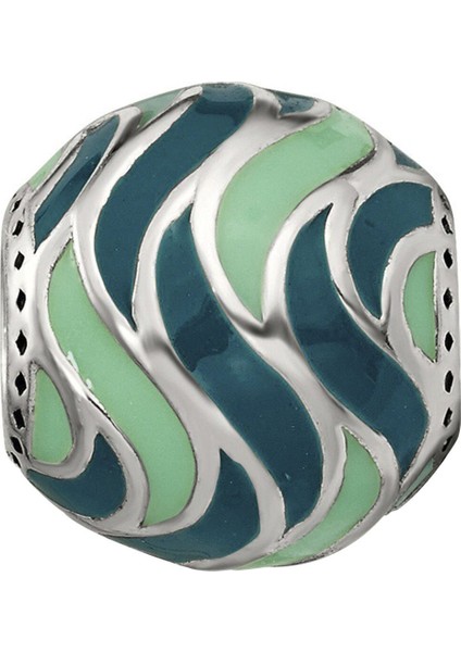 Mavi Dalgalı Gümüş Charm NUR-BL00222