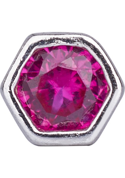 Pembe Tektaş Tragus Gümüş Küpe NUR-KP00100