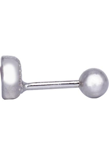 Pembe Tektaş Tragus Gümüş Küpe NUR-KP00100