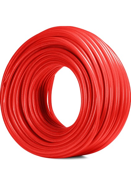 Pvc Şeffaf Örgülü Hortum Kırmızı Renk 2 (Iç Çap 50 Mm) 50 Metre