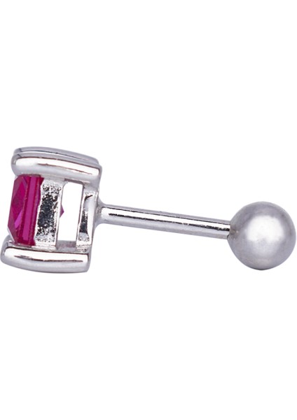 Pembe Tektaş Tragus Gümüş Küpe NUR-KP00027 fiyatları