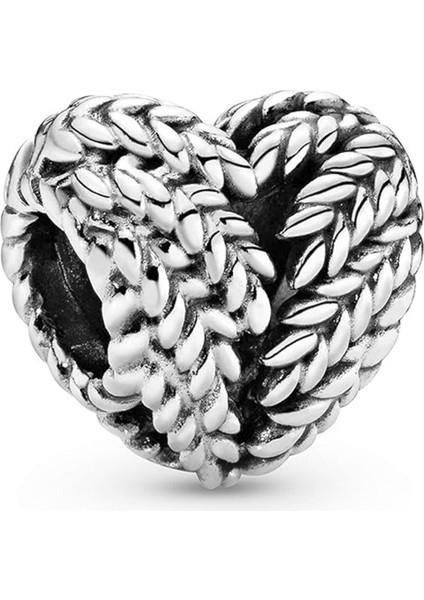 Buğday Kalp Gümüş Charm NUR-BL00177