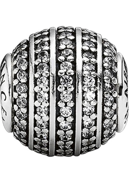 Taşlı Yuvarlak Gümüş Charm NUR-BL00155