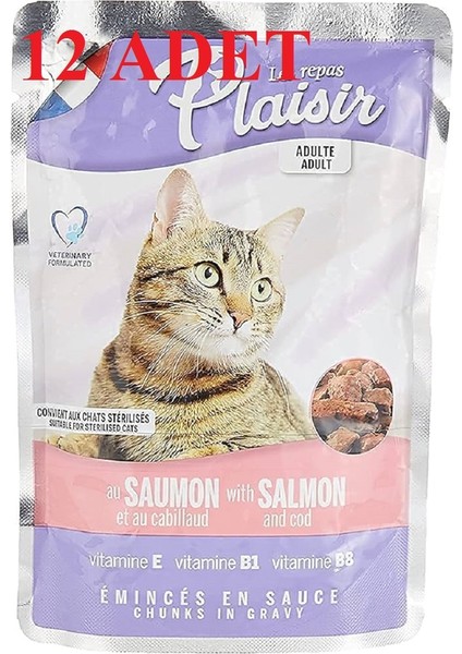 Pouch Somon Morina Balıklı Yaş Kedi Maması 100 gr 12 Adet