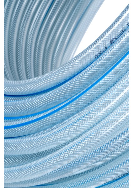 Süper Mavi Pvc Şeffaf Örgülü 1 1/4 (Iç Çap 32 Mm) 50 Metre