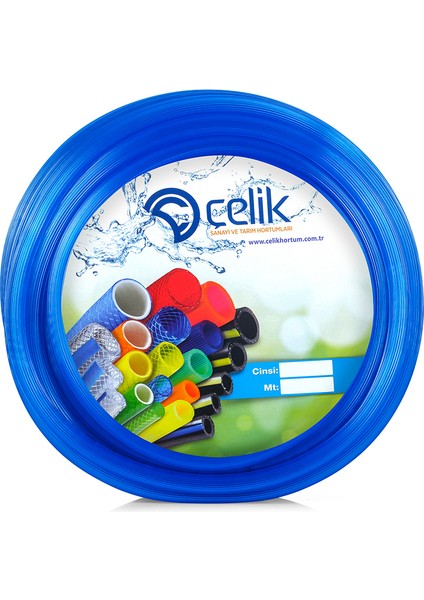 Pvc Silikonlu Naturel Su Hortumu Mavi Renk 1/2 (12.5 Mm) 20 Metre 2 kg