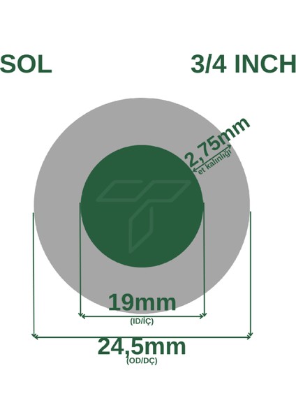 Süper Su Hortumu 3/4 (İç Çap : 19 mm) 100 Metre 27 kg