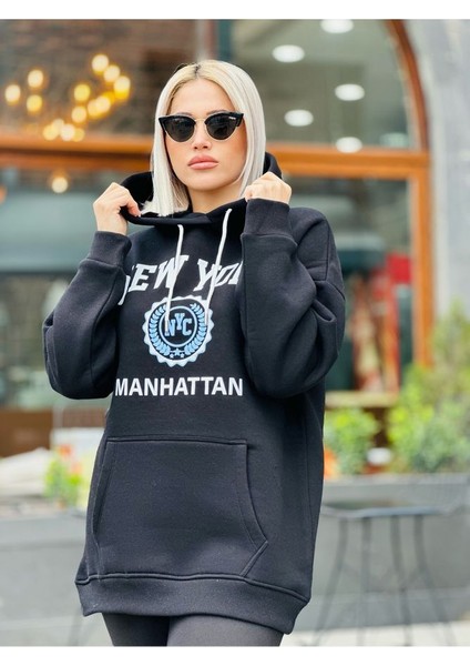 Baskılı Kapşonlu Sweatshirt