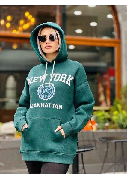 Baskılı Kapşonlu Sweatshirt