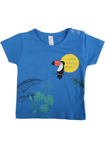 Papağan Kuş Baskılı Pamuklu T-Shirt