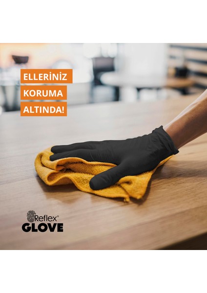 Flex Eldiven Tek Kullanımlık Pudrasız Siyah L - XL Beden Eldiven 4 x 100'lü