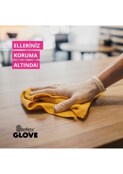 Flex Eldiven Tek Kullanımlık Pudrasız Beyaz S Beden Eldiven 2 x 100'lü