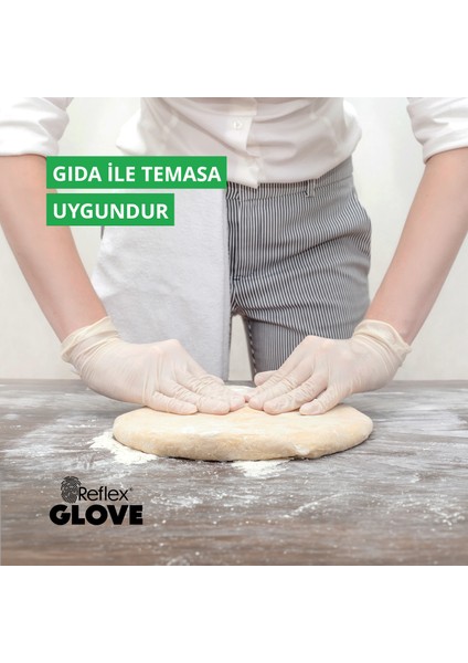 Flex Eldiven Tek Kullanımlık Pudrasız Beyaz M Beden Eldiven 2 x 100'lü modelleri