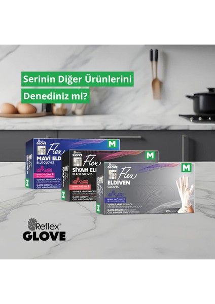 Flex Eldiven Tek Kullanımlık Pudrasız Beyaz M Beden Eldiven 2 x 100'lü indirimleri