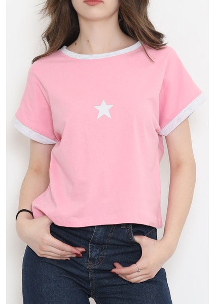 Baskılı T-Shirt Pembe - 16555.1567.