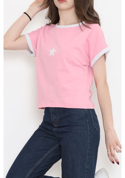 Baskılı T-Shirt Pembe - 16555.1567.