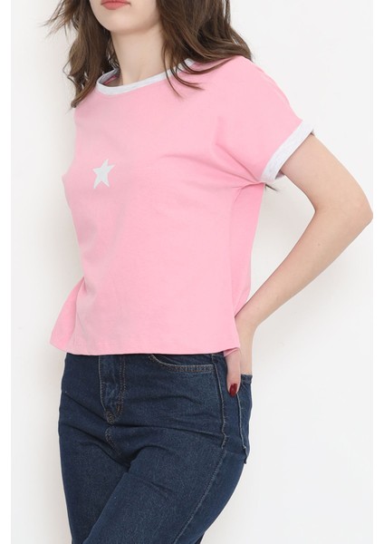 Baskılı T-Shirt Pembe - 16555.1567.