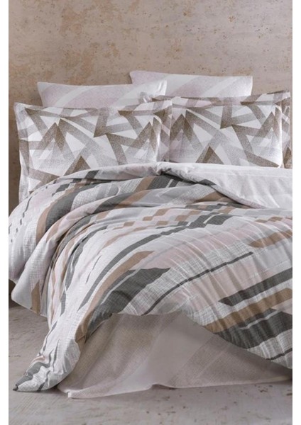 Çift Kişilik Ranforce Nevresim Takımı - Stark Kahve