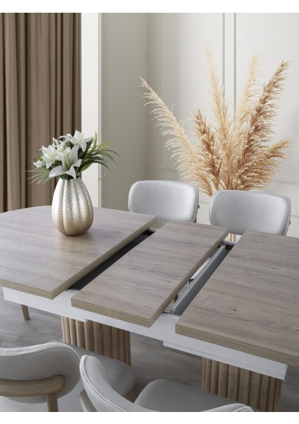 Lotus Modern Açılır Yemek Masası 90X170CM (Sandalyeler Fiyata Dahil Değildir.)