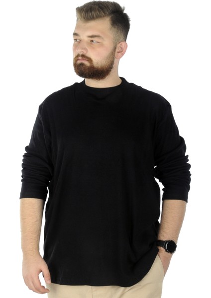 Büyük Beden Uzun Kol Yarım Balıkçı Kazak 22558 Siyah fiyatları