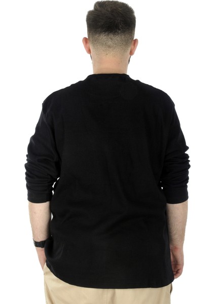 Büyük Beden Uzun Kol Yarım Balıkçı Kazak 22558 Siyah modelleri