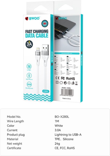 Iphone Uyumlu Şarj Aleti Kablosu 1m Lightning USB Kablosu