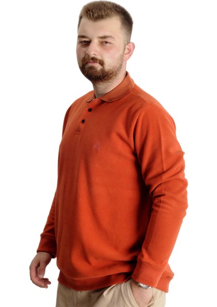 Büyük Beden Erkek Sweat Polo Selanik Nakışlı 20440 Tarçın fiyatları