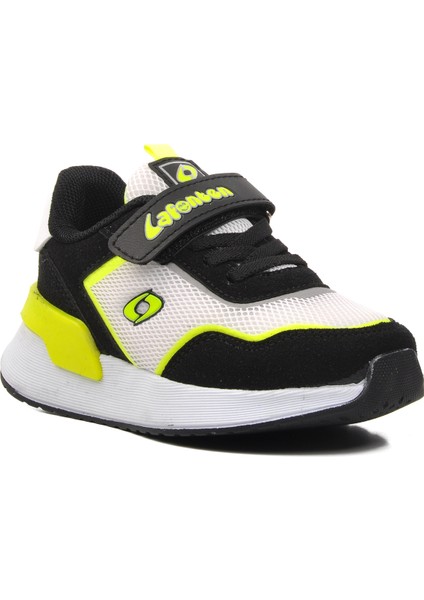730-P Siyah-Beyaz-Fosfor Sarı Çocuk Spor Ayakkabı modelleri