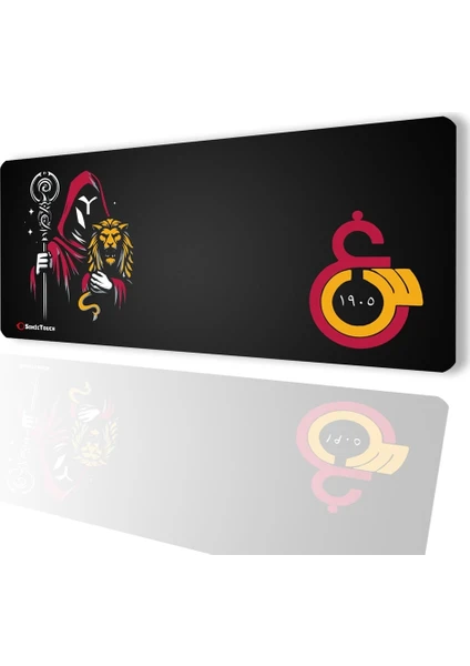 SonicTouch UltraGrand Derin GS Taraftar 1905 Dikişsiz Xxl Gamer Oyuncu Sarı Kırmızı Klavye Mouse Pad 40x90Cm