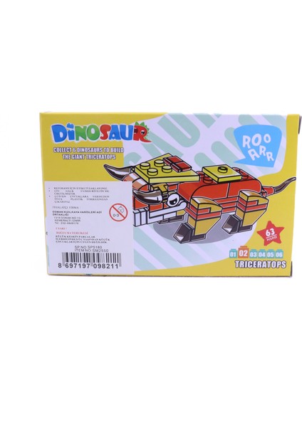 Dinosaur Dinozor Blok Oyuncak Seti 02 Triceratops