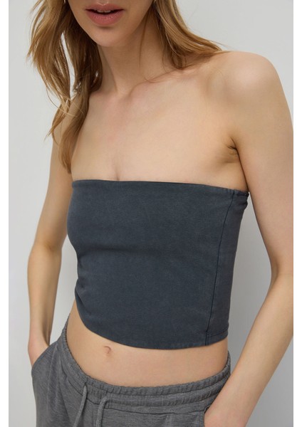 Straplez Büstiyer Bandeau Top Üst