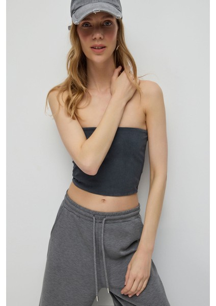 Straplez Büstiyer Bandeau Top Üst
