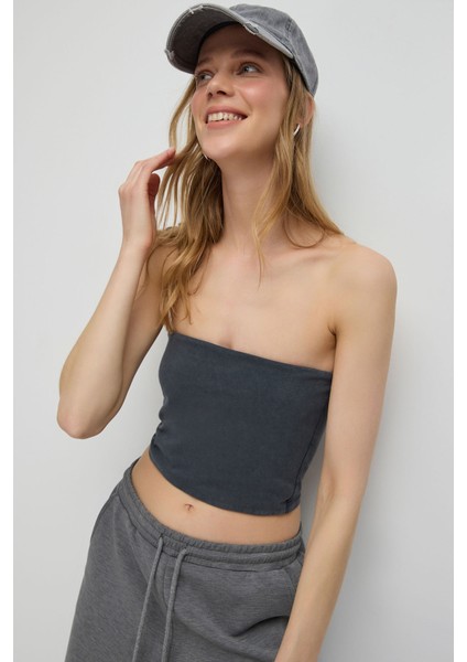Straplez Büstiyer Bandeau Top Üst
