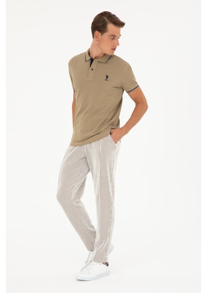 U.S. Polo Assn. Erkek Haki Tişört Basic 50284631-VR027