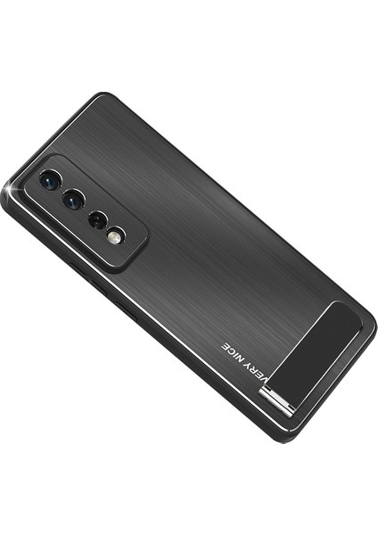 Honor 80 Gt 5g Kickstand Telefon Kılıfı Tpu Çerçeve Fırçalanmış Alüminyum Alaşım Arka Kapak (Yurt Dışından)